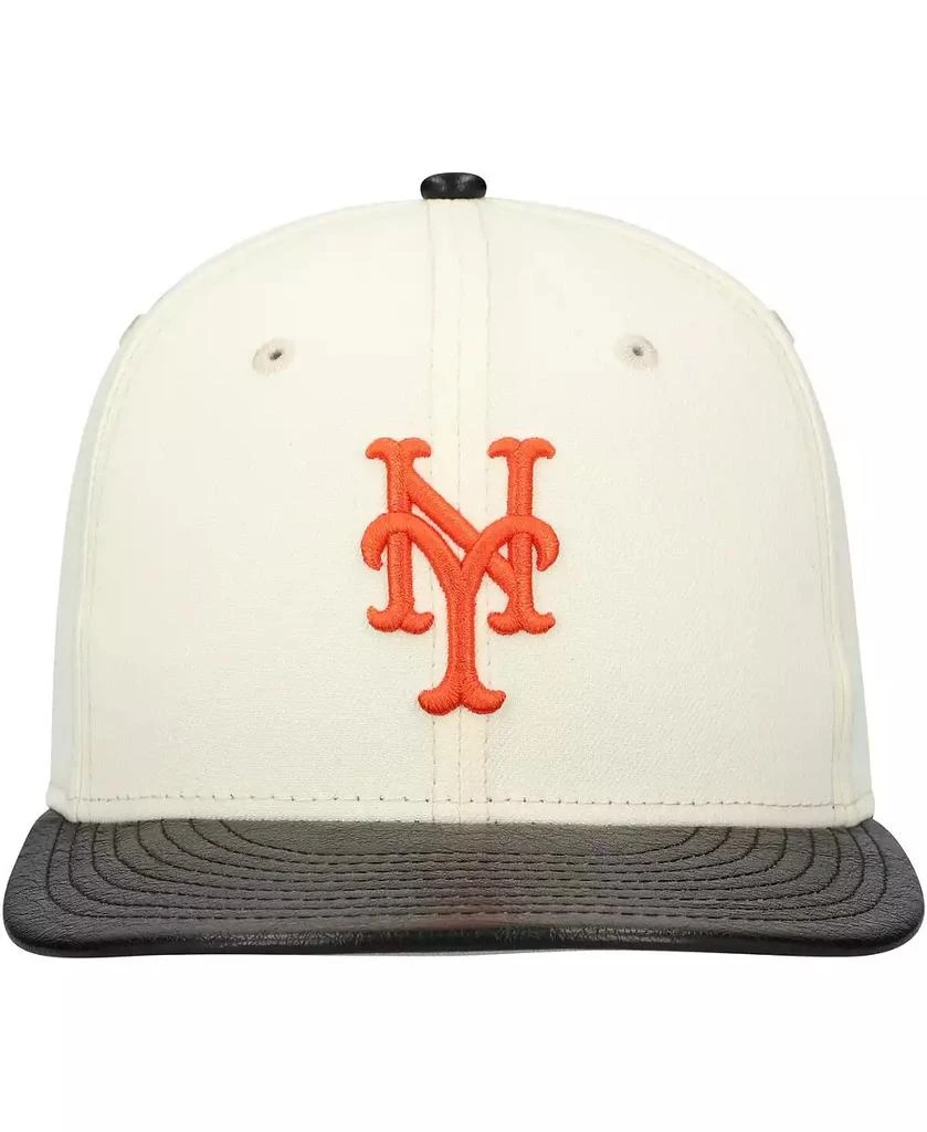 商品New Era|Men's Cream New York Mets Game Night Leather Visor 59FIFTY Fitted Hat,价格¥286,第3张图片详细描述