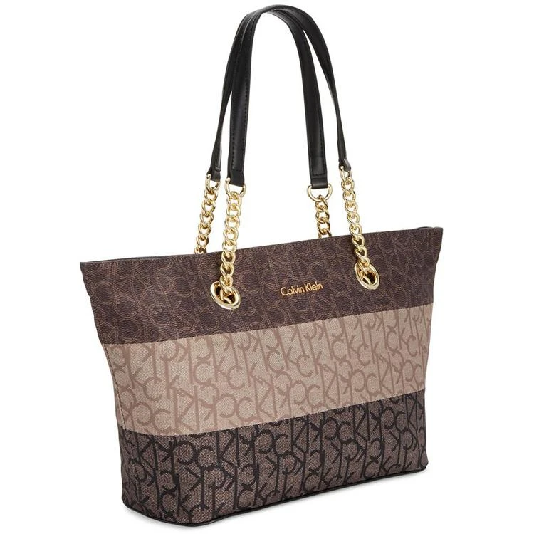 商品Calvin Klein|Florence Top-Zip Signature Tote,价格¥613,第4张图片详细描述