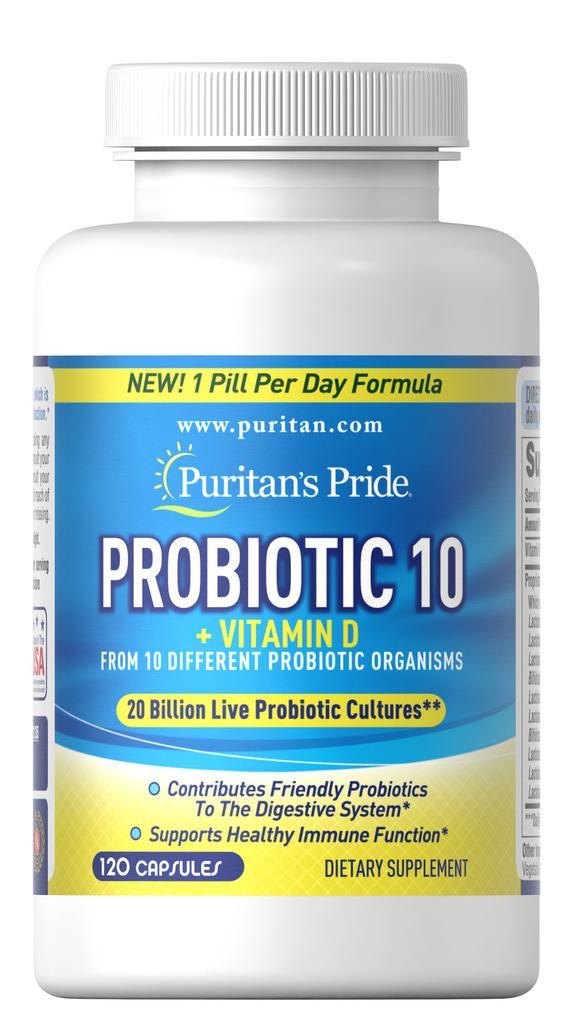 商品Puritan's Pride|Probiotic 10 with Vitamin D 120 Capsules,价格¥379-¥757,第7张图片详细描述