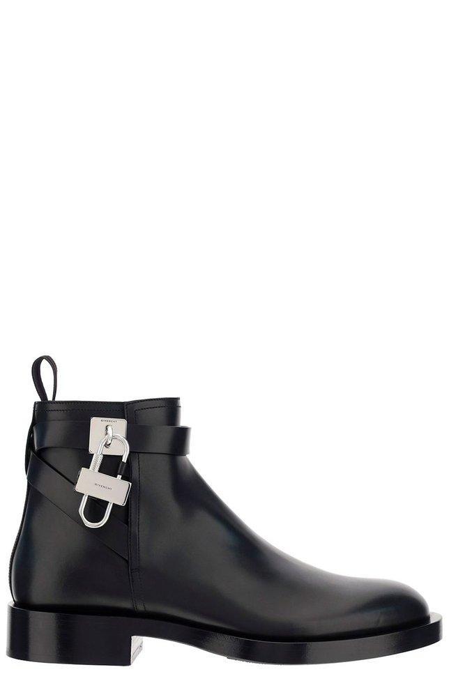商品Givenchy|Givenchy Padlock Ankle Boots,价格¥6002-¥6926,第1张图片