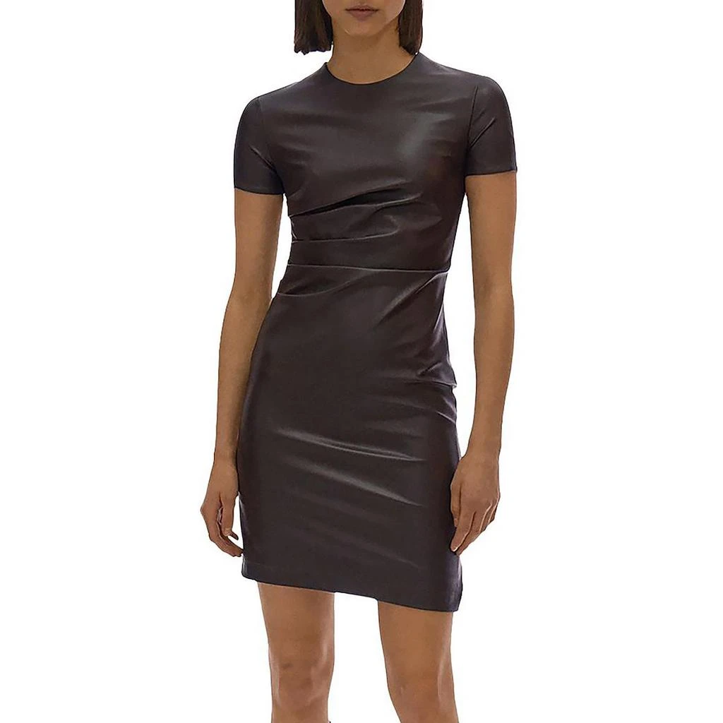 商品Helmut Lang|Helmut Lang Womens Faux Leather Fitted Bodycon Dress,价格¥812,第1张图片