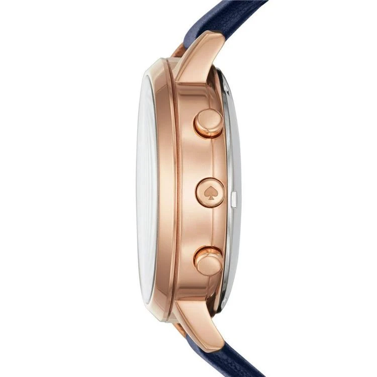 商品Kate Spade|Women's Metro Grand Navy Leather Strap Hybrid Smart Watch 39mm KST23105,价格¥1403,第2张图片详细描述