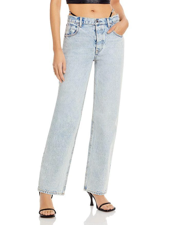商品Alexander Wang|High Rise Straight Leg Jeans in Pebble Bleach,价格¥1780,第1张图片