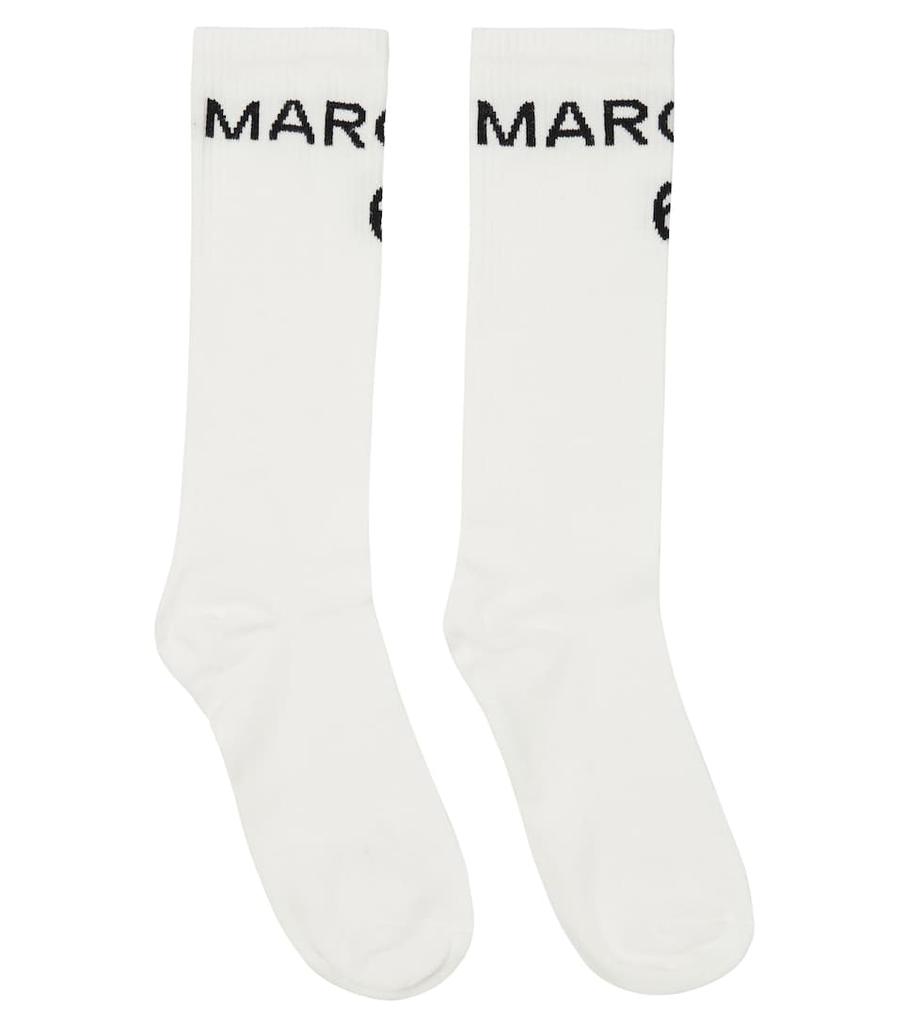 Logo罗纹针织棉质混纺袜子商品第1张图片规格展示