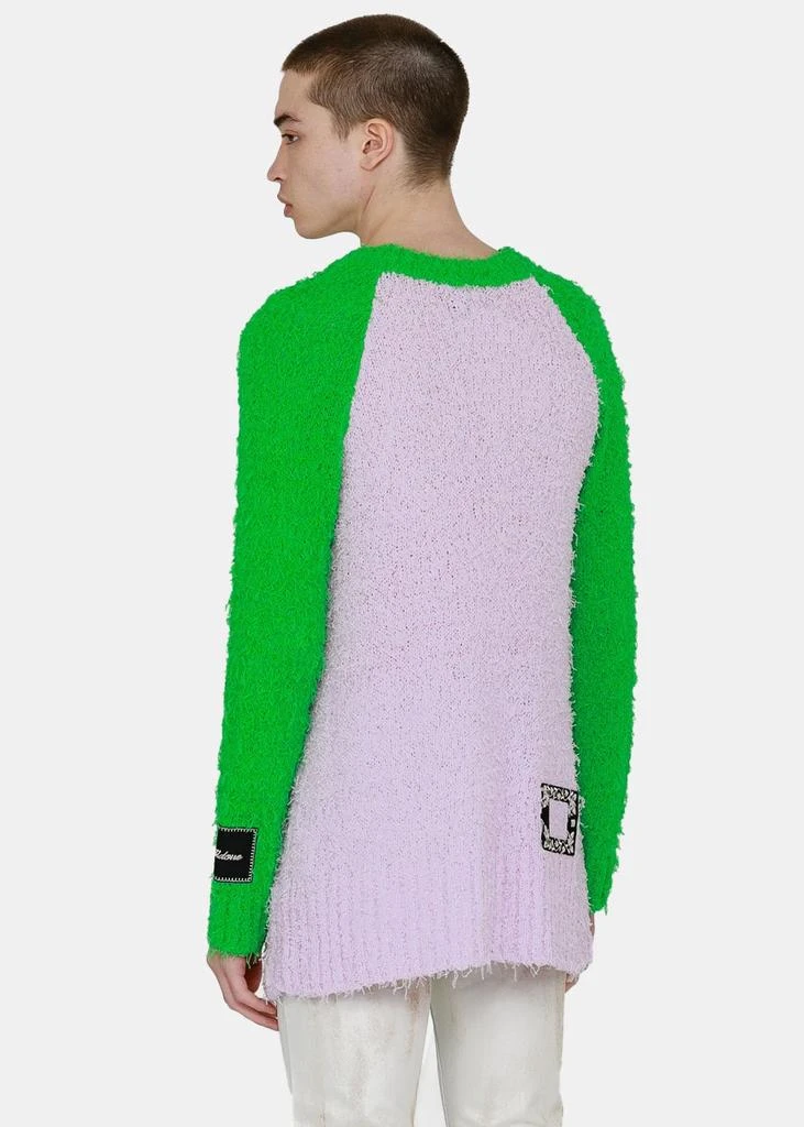 商品We11done|We11done Green & Pink Fluffy Knit Top,价格¥1527,第2张图片详细描述