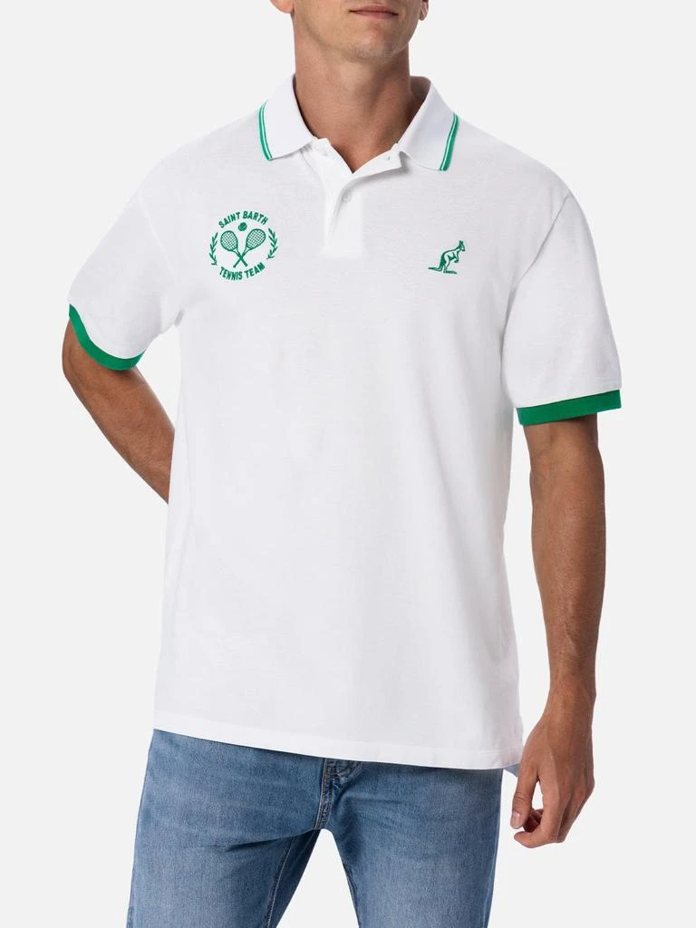 商品Mc2 Saint Barth|Man White Cotton Piquet Polo Shirt Beverly Hills | Australian Brand Special Edition,价格¥1232,第1张图片