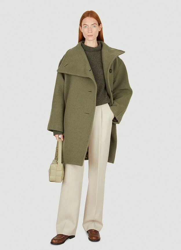 商品Acne Studios|Oversized Wide Collar Coat in Green,价格¥9103,第2张图片详细描述