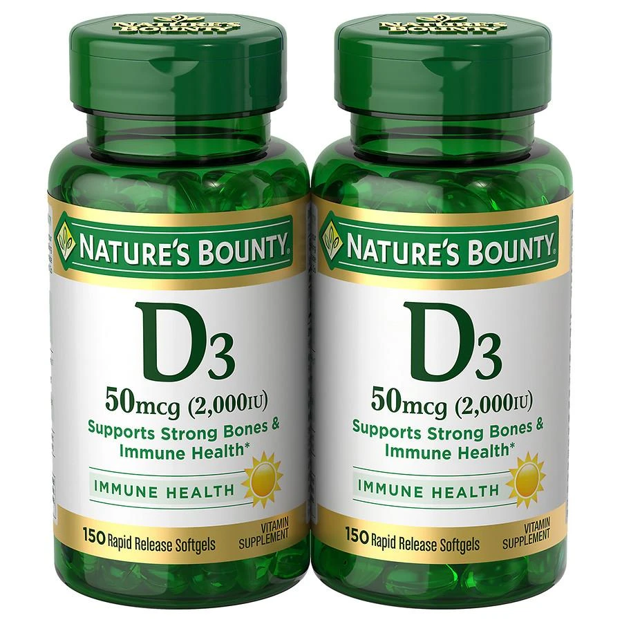 商品Nature's Bounty|Vitamin D3 2000 IU Softgels, Twin Pack,价格¥251,第1张图片