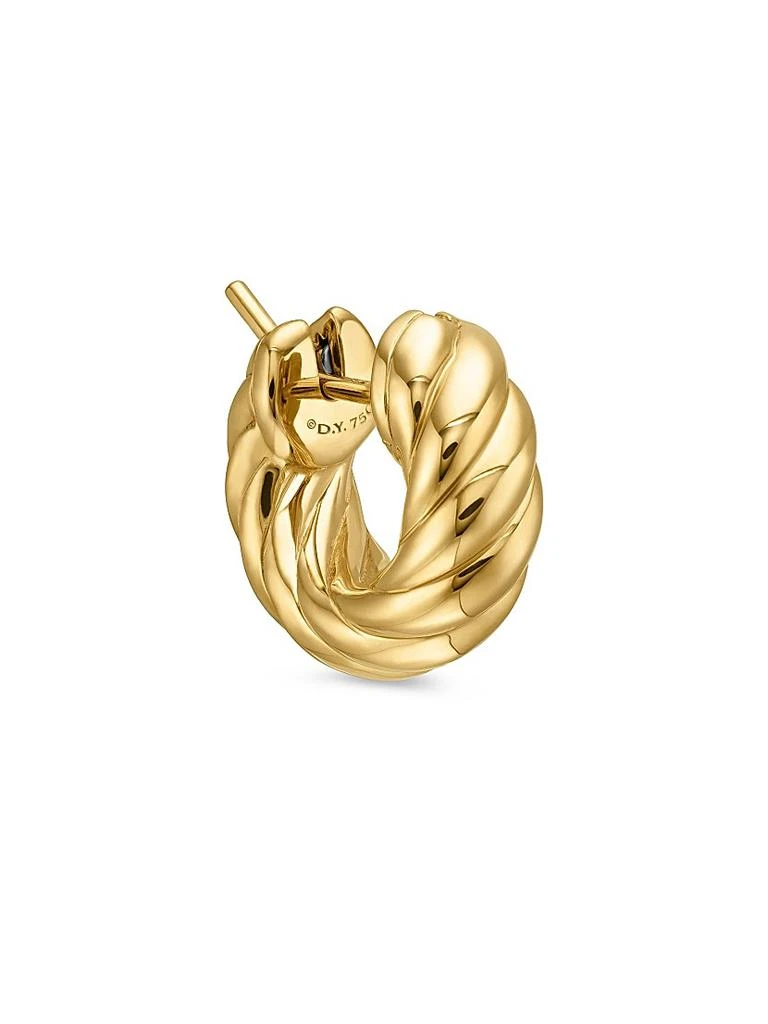 商品David Yurman|Sculpted Cable Hoop Earrings in 18K Yellow Gold, 14.4MM,价格¥16643,第5张图片详细描述