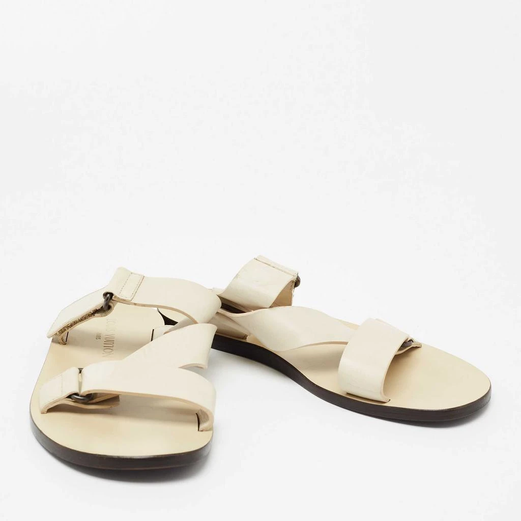 商品[二手商品] Louis Vuitton|Louis Vuitton White Leather Criss Cross Strap Flat Sandals Size 40,价格¥2578,第4张图片详细描述
