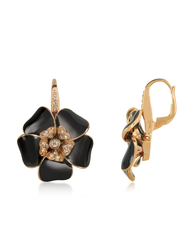 商品Rosato 洛萨朵|Rose Gold Diamonds and Black Enamel Lily Earrings,价格¥21232,第3张图片详细描述