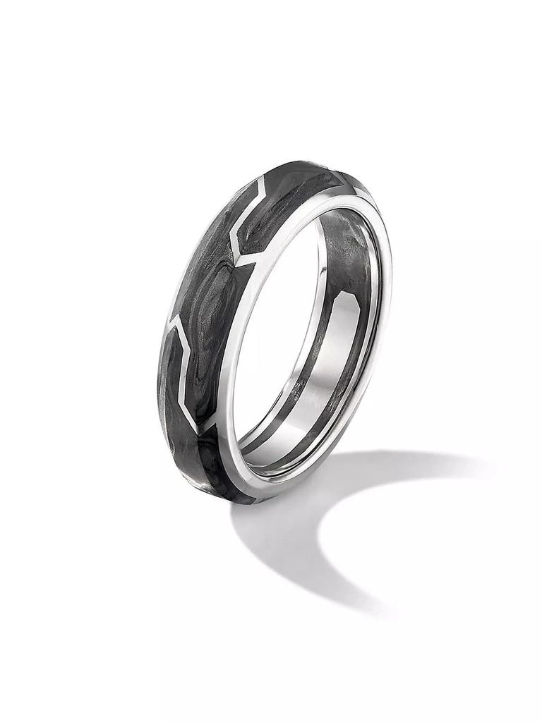 商品David Yurman|Forged Carbon Band Ring in 18K White Gold, 6mm,价格¥15462,第3张图片详细描述