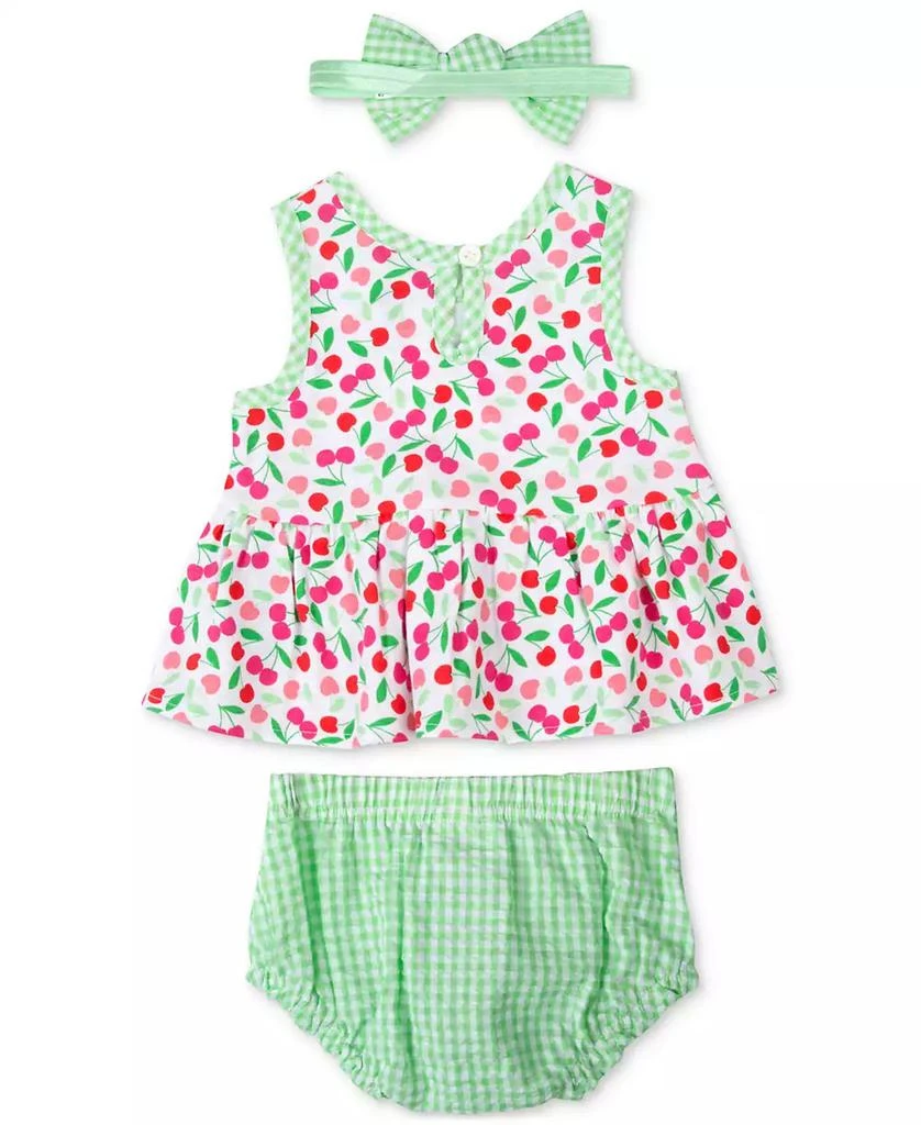 商品Baby Essentials|Baby Girls Cherry-Print Top, Bloomer and Headband, 3 Piece Set,价格¥49,第2张图片详细描述