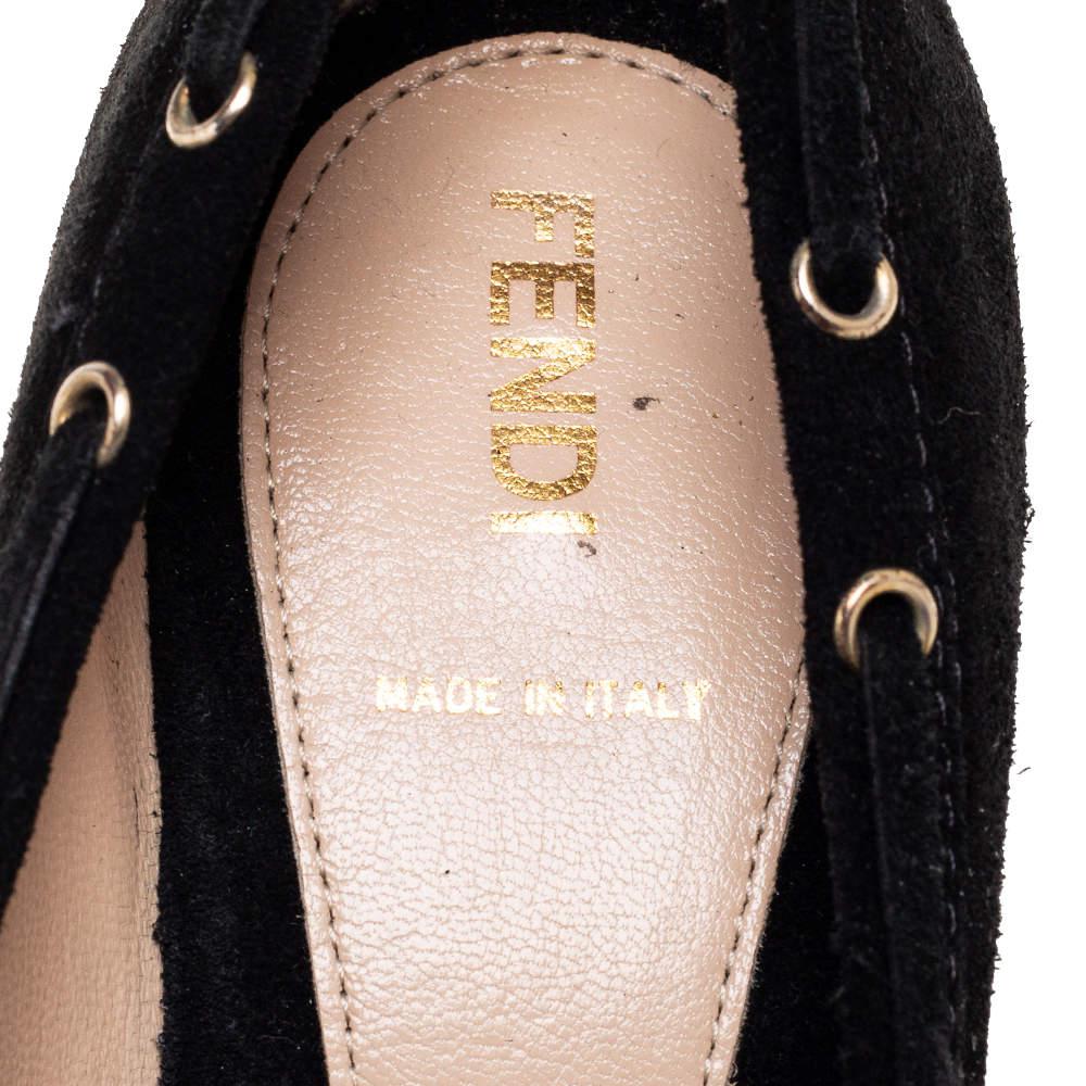 Fendi Black Suede Tassel Detail Loafer Pumps Size 37商品第7张图片规格展示