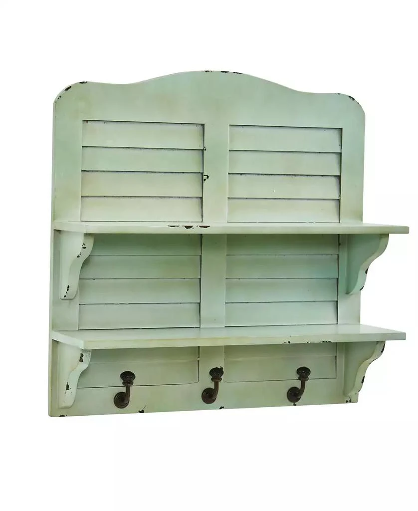 商品NEARLY NATURAL|20-In. Vintage Window Shutter Shelving with Hooks Wall Decor,价格¥1196,第3张图片详细描述