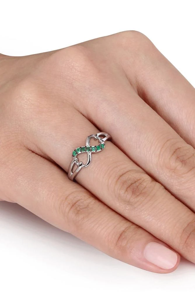 商品DELMAR|Sterling Silver Emerald Infinity Ring,价格¥700,第2张图片详细描述