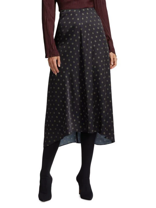 商品Vince|Sun-Dot Satin Midi Skirt,价格¥710,第1张图片