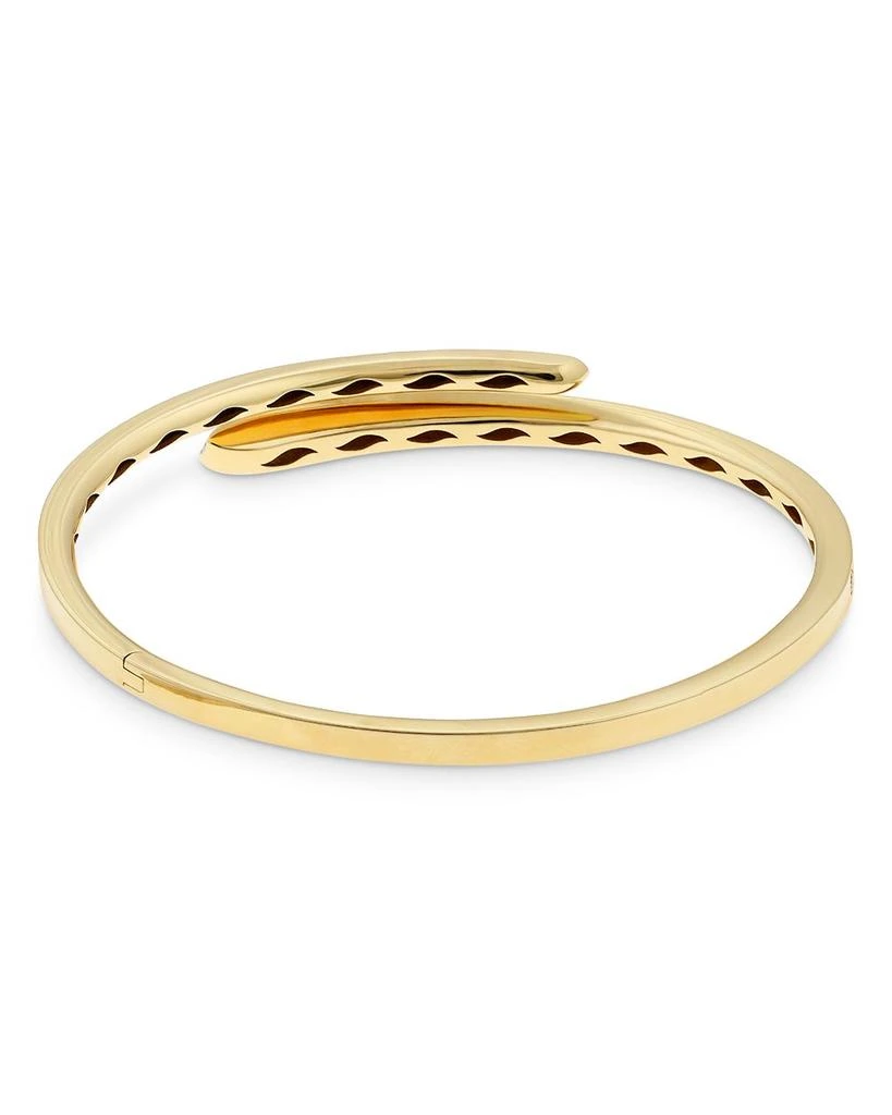 18K Yellow Gold Like Diamond Pavé Bypass Slim Bangle Bracelet - Exclusive, Italy Campaign 商品