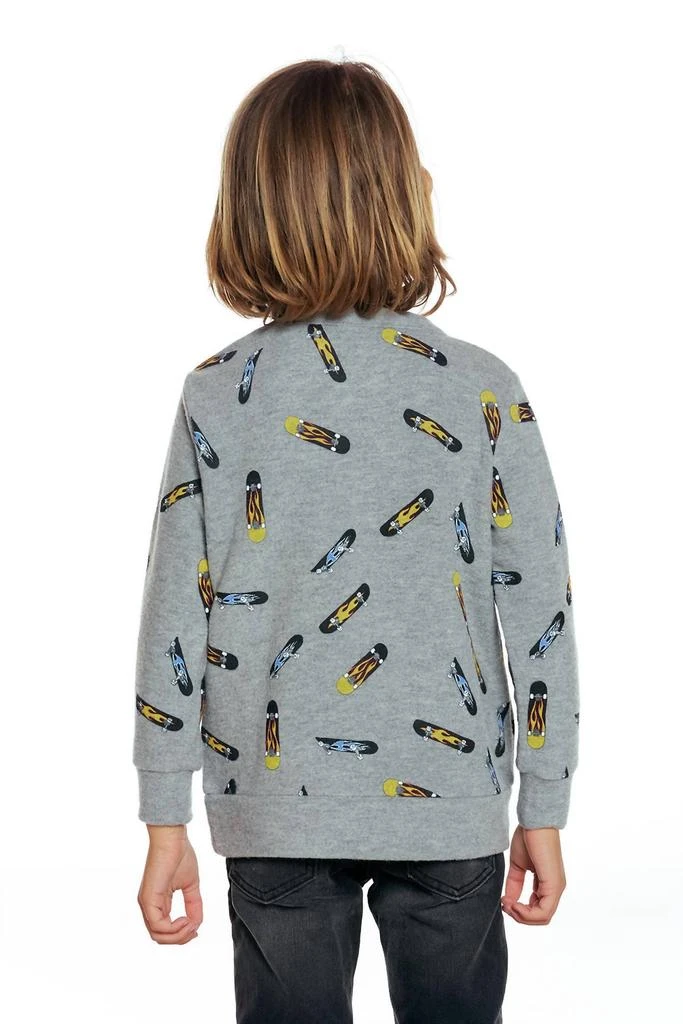 商品Chaser|Boys Bliss Knit Crew Neck Pullover in Heather Grey,价格¥309,第2张图片详细描述