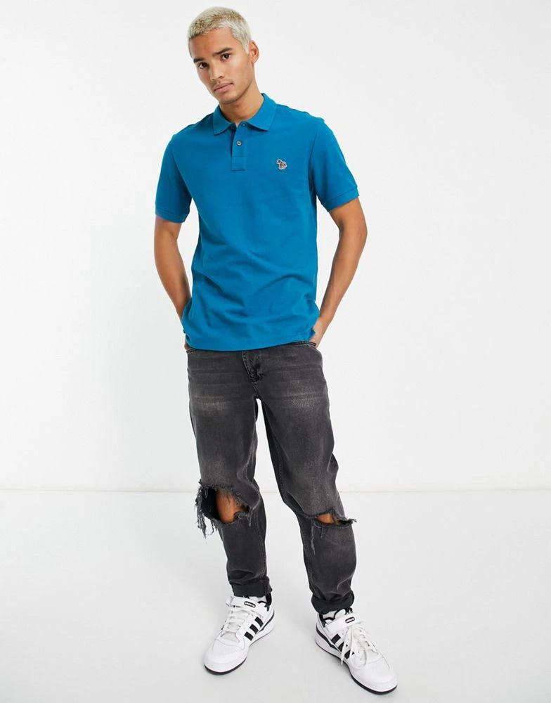 商品Paul Smith|PS Paul Smith regular fit logo short sleeve polo in teal blue,价格¥422,第4张图片详细描述