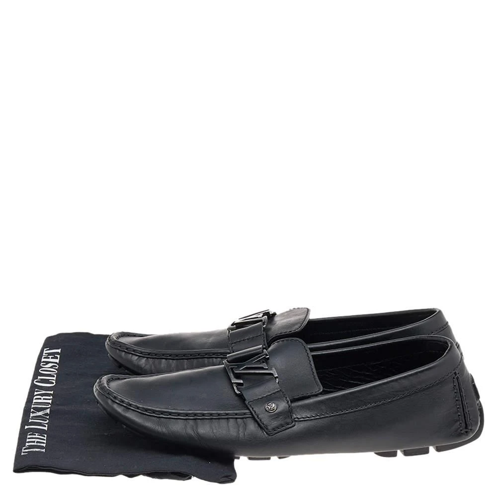 Louis Vuitton Black Leather Monte Carlo Slip on Loafers Size 45 商品