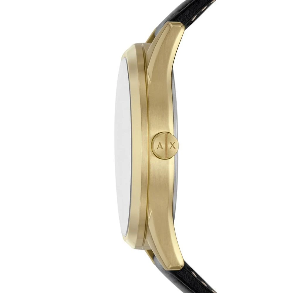 商品Armani Exchange|Men's Dante Multifunction Black Leather Watch 42mm,价格¥1281,第2张图片详细描述
