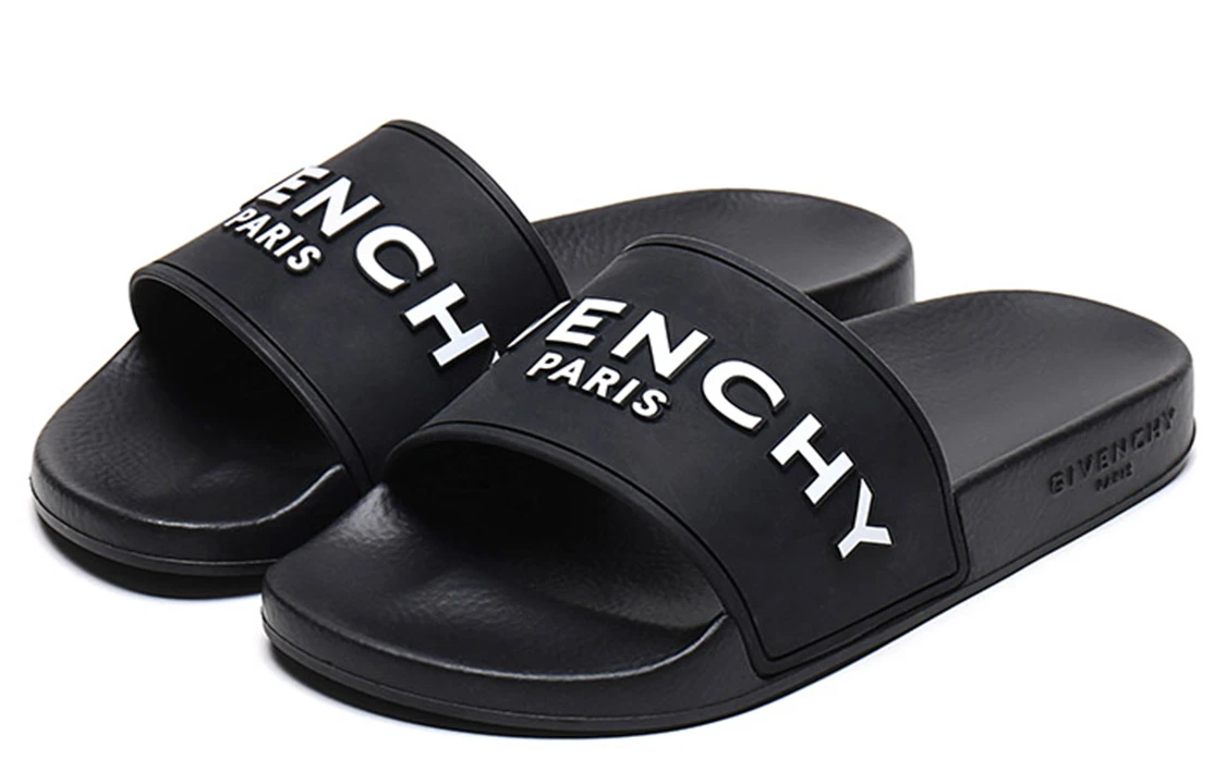 商品[国内直发] Givenchy|GIVENCHY纪梵希 Logo标志 套脚平底 其他 图腾一字拖鞋 男款 黑色,价格¥1716,第4张图片详细描述