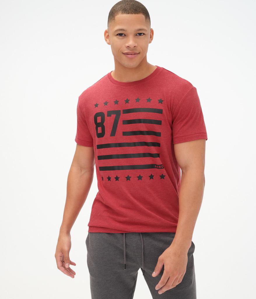 Aeropostale Men's 87 Flag Graphic Tee商品第4张图片规格展示