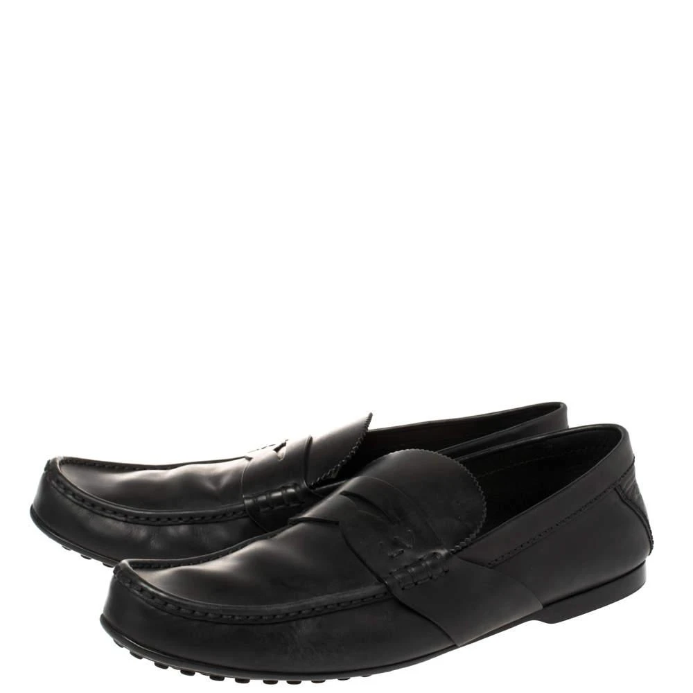 商品[二手商品] Louis Vuitton|Louis Vuitton Black Leather Slip On Loafers Size 43.5,价格¥3179,第4张图片详细描述