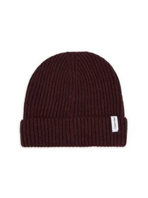 商品Calvin Klein|​Wool & Cashmere Ribbed Knit Beanie,价格¥111,第1张图片