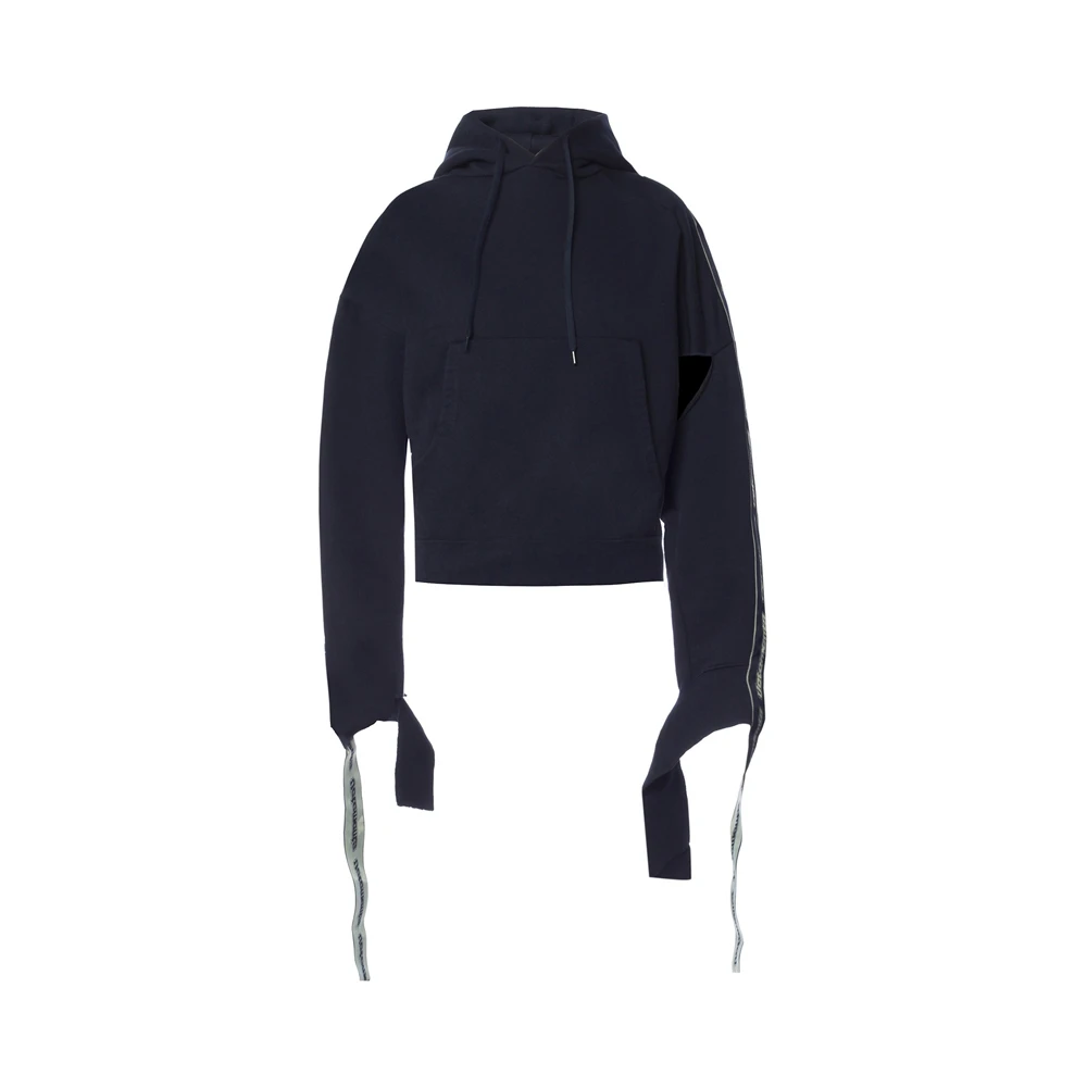 商品Vetements|VETEMENTS 女士海军蓝色织带连帽运动衫 WSS18TR26-NAVY,价格¥3105,第1张图片