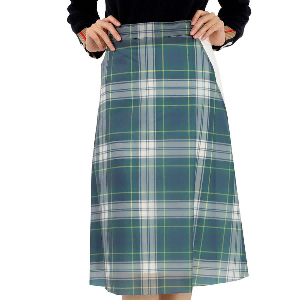 Tartan-panel High-rise Pvc Skirt商品第1张图片规格展示