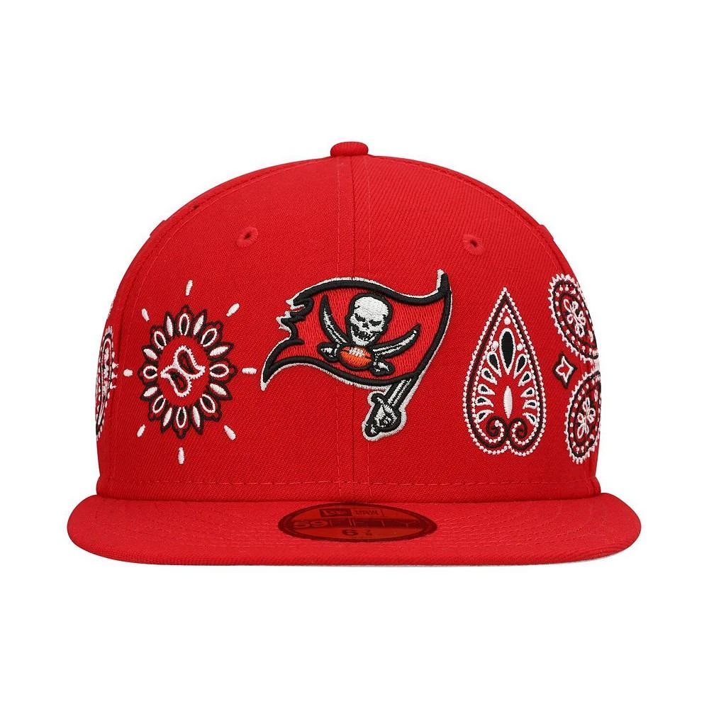 商品New Era|Men's Red Tampa Bay Buccaneers Bandana 59Fifty Fitted Hat,价格¥247,第2张图片详细描述