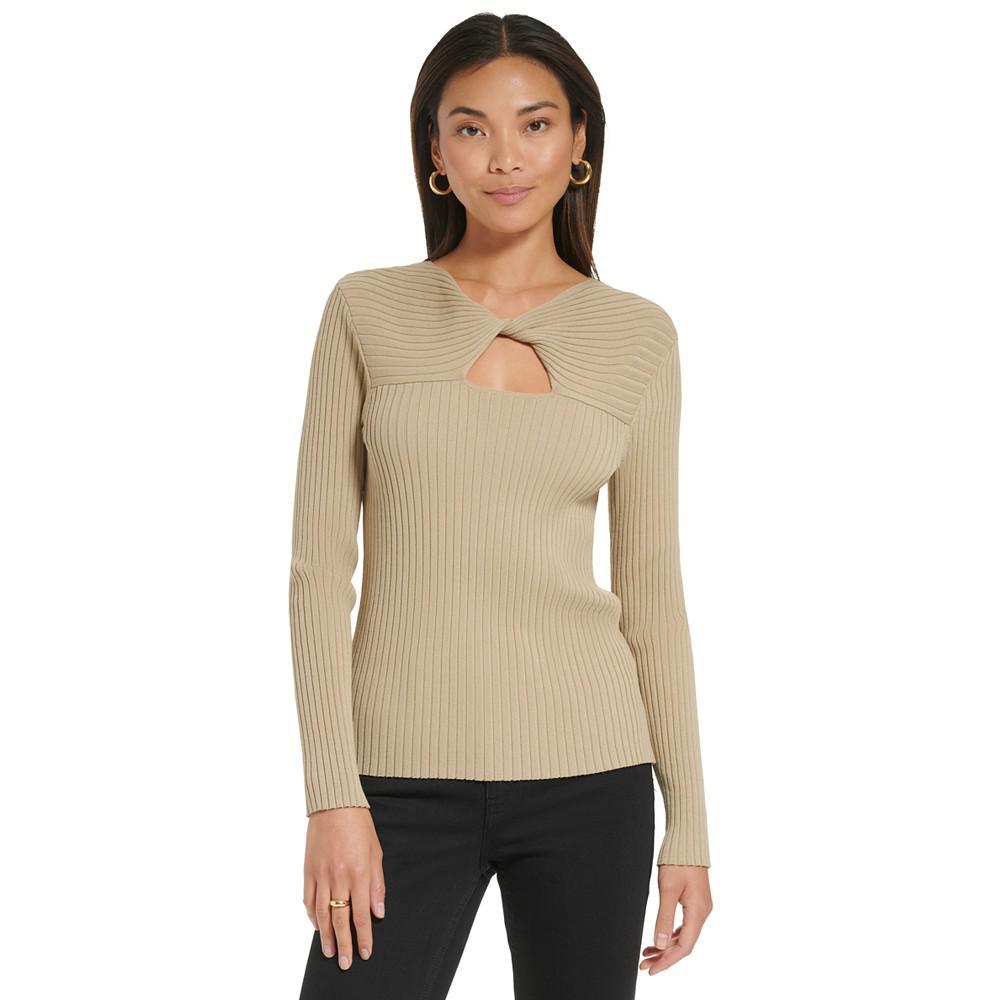 商品Calvin Klein|Women's Ribbed Keyhole Sweater,价格¥655,第1张图片