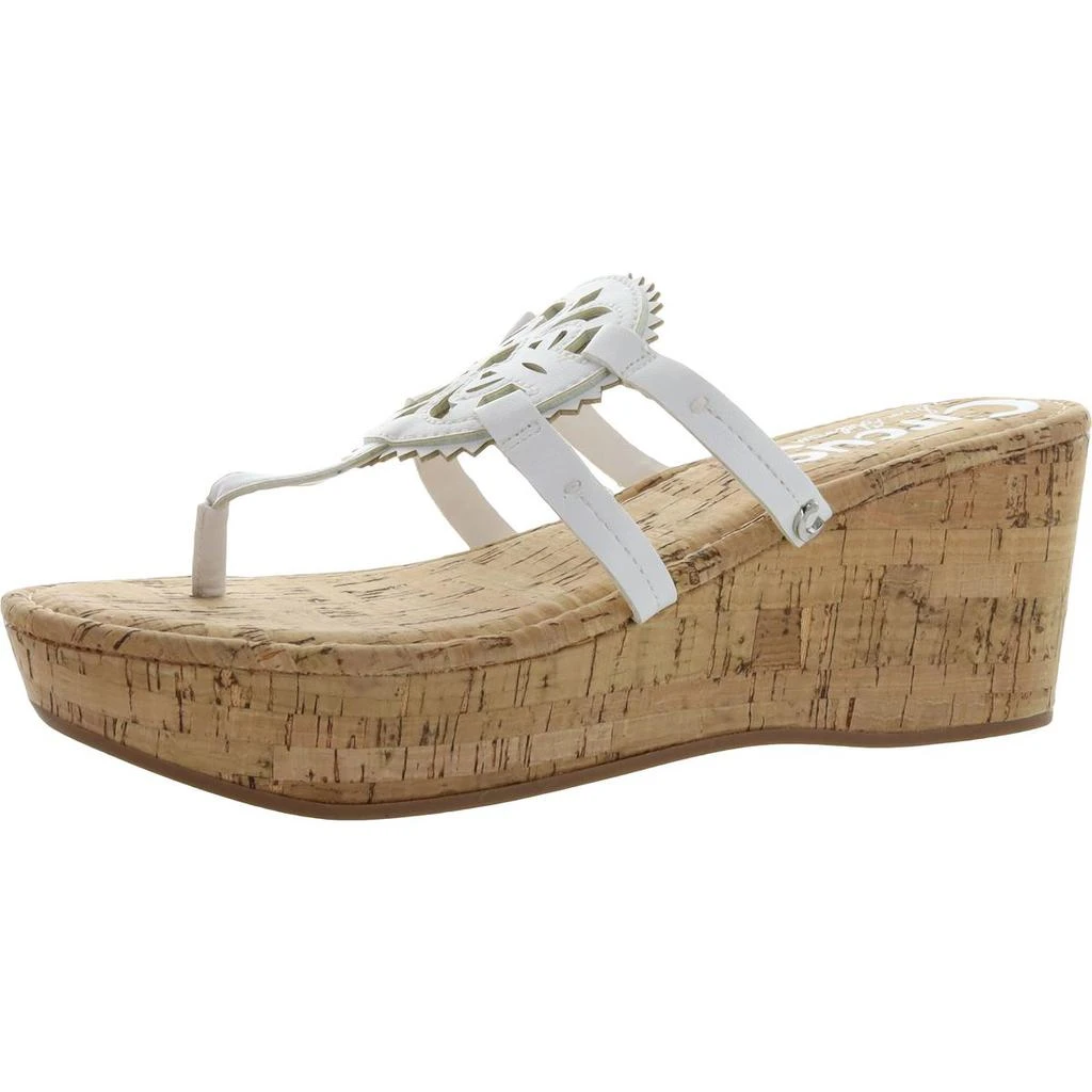 商品Sam Edelman|Circus by Sam Edelman Womens Rocky Faux Leather Thong Wedges,价格¥67,第2张图片详细描述