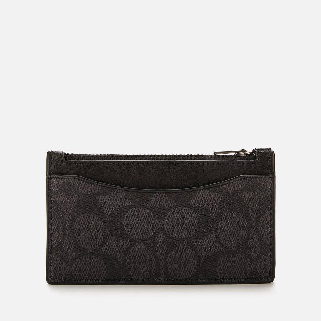 Coach Men's Zip Card Case In Signature Canvas - Charcoal商品第1张图片规格展示