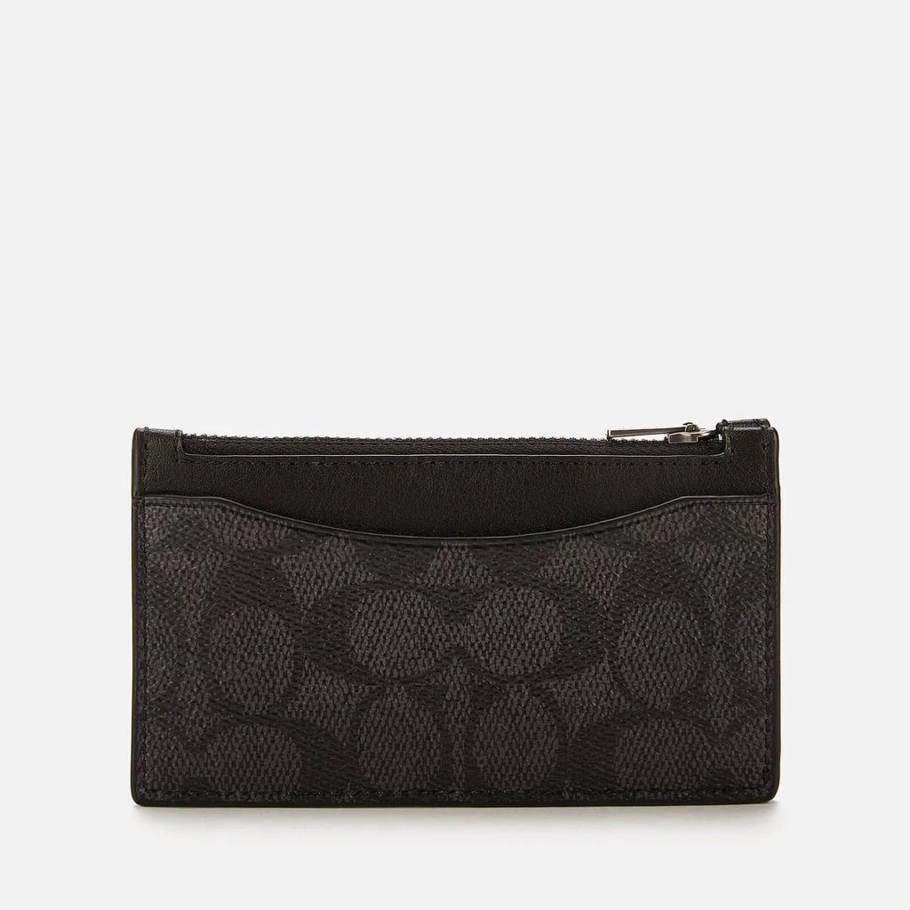 商品Coach|Coach Men's Zip Card Case In Signature Canvas - Charcoal,价格¥913,第1张图片