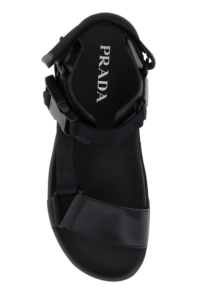 商品Prada|Black nylon and leather sandals,价格¥6091,第3张图片详细描述