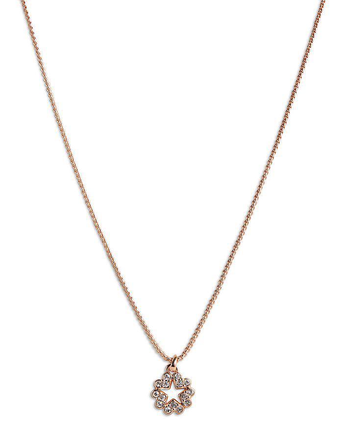 商品Ted Baker London|Hayzzel Pavé Heart Star Pendant Necklace, 16.5"-18.5",价格¥237-¥272,第1张图片