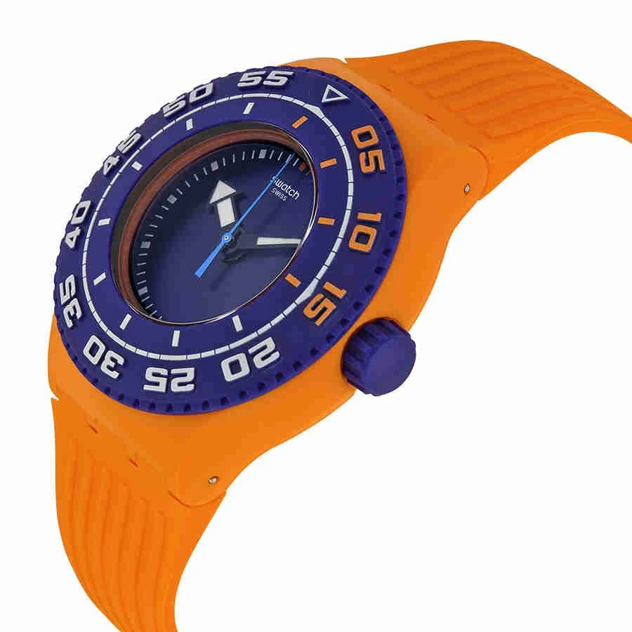商品Swatch|Serfios Blue Dial Orange Silicone Men's Watch SUUO100,价格¥486,第2张图片详细描述