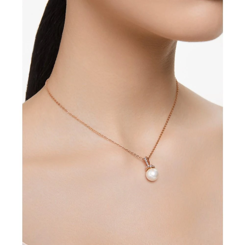 商品Swarovski|Rose Gold-Tone Pavé & Imitation Pearl Pendant Necklace, 15" + 2" extender,价格¥942,第5张图片详细描述