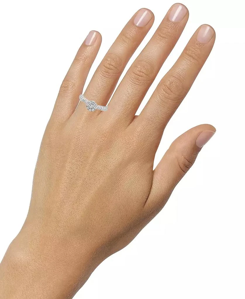 商品Macy's|Diamond Halo Engagement Ring (3/4 ct. t.w.)i n 14k White Gold,价格¥6497,第2张图片详细描述