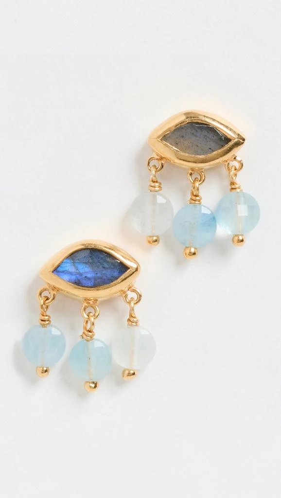 商品Chan Luu|Aquamarine Coin Earrings,价格¥605,第1张图片