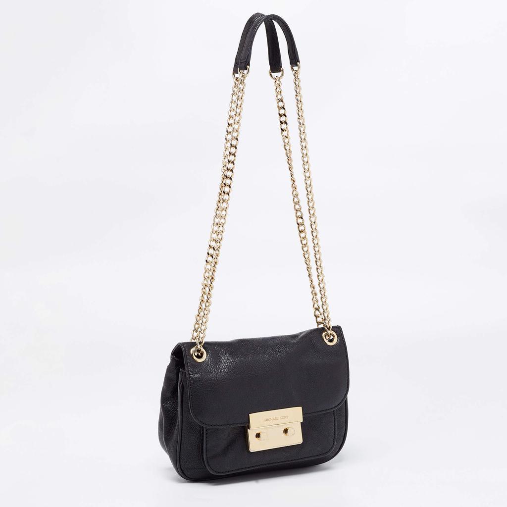 商品[二手商品] Michael Kors|Michael Kors Black Leather Sloan Crossbody Bag,价格¥1137,第5张图片详细描述