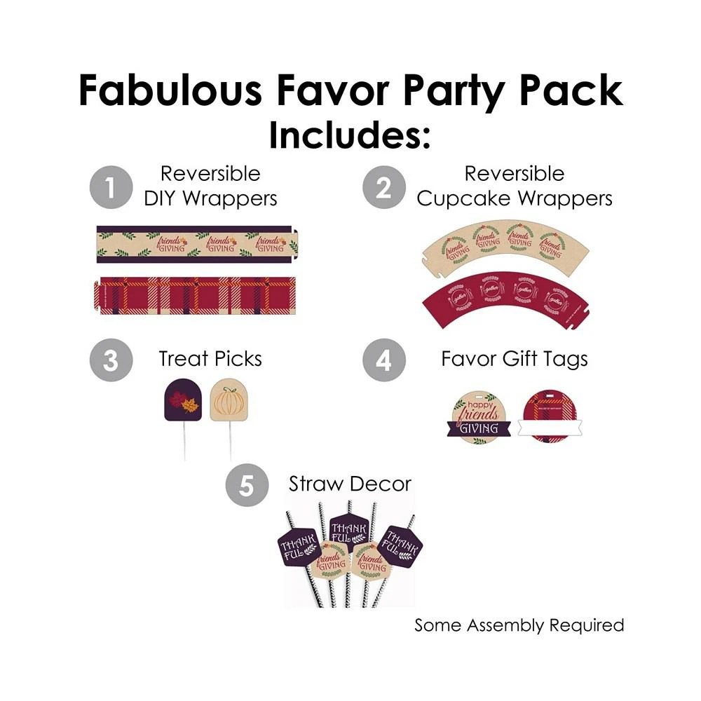 商品Big Dot of Happiness|Friends Thanksgiving Feast Cupcake Fabulous Favor Party Pack 100 Pc,价格¥225,第2张图片详细描述