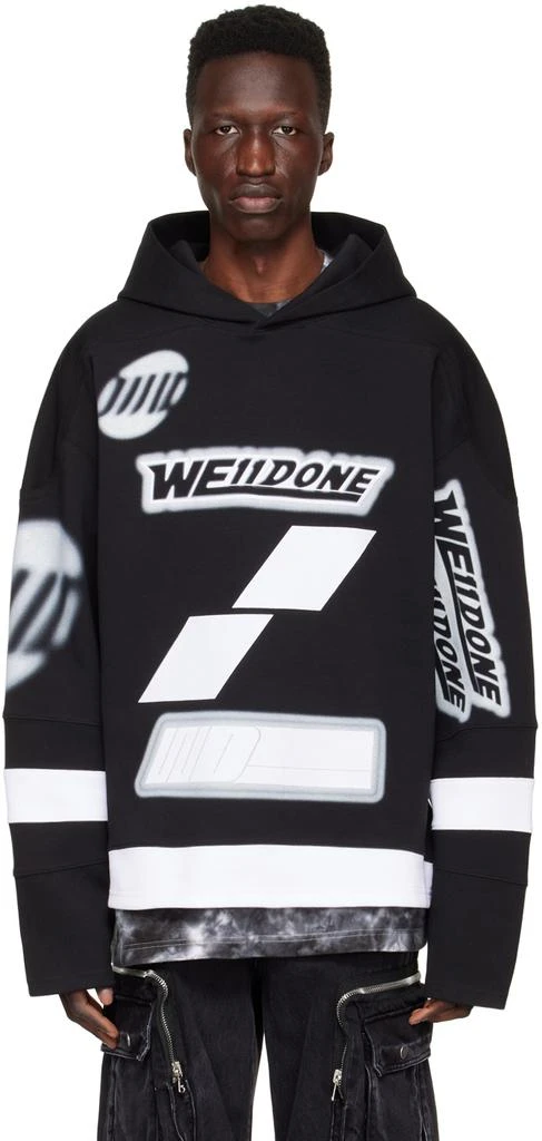 商品We11done|Black Football Hoodie,价格¥1455,第1张图片