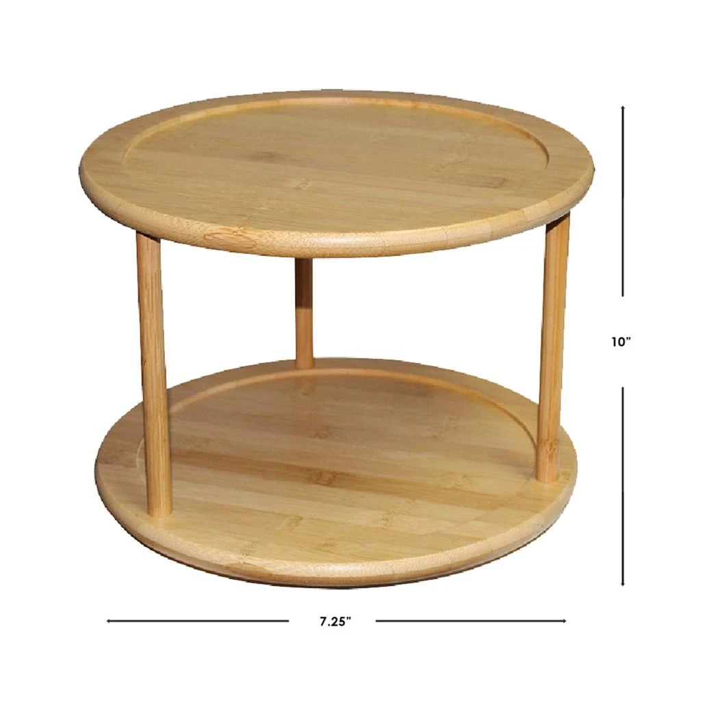 商品Home Basics|Home Basics 2 Tier Bamboo Lazy Susan,价格¥178,第4张图片详细描述