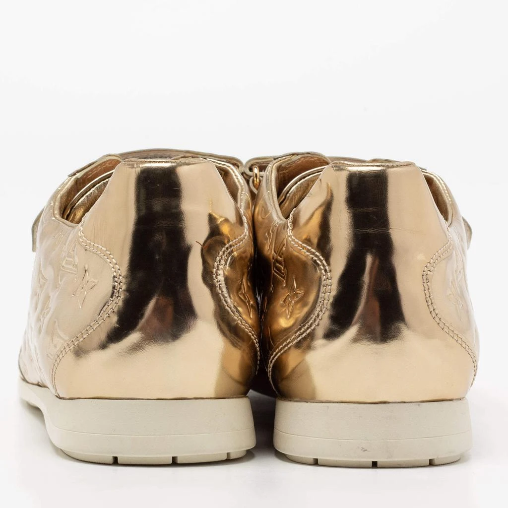 商品[二手商品] Louis Vuitton|Louis Vuitton Metallic Gold Monogram Embossed Leather Velcro Strap Sneakers Size 40.5,价格¥3774,第5张图片详细描述