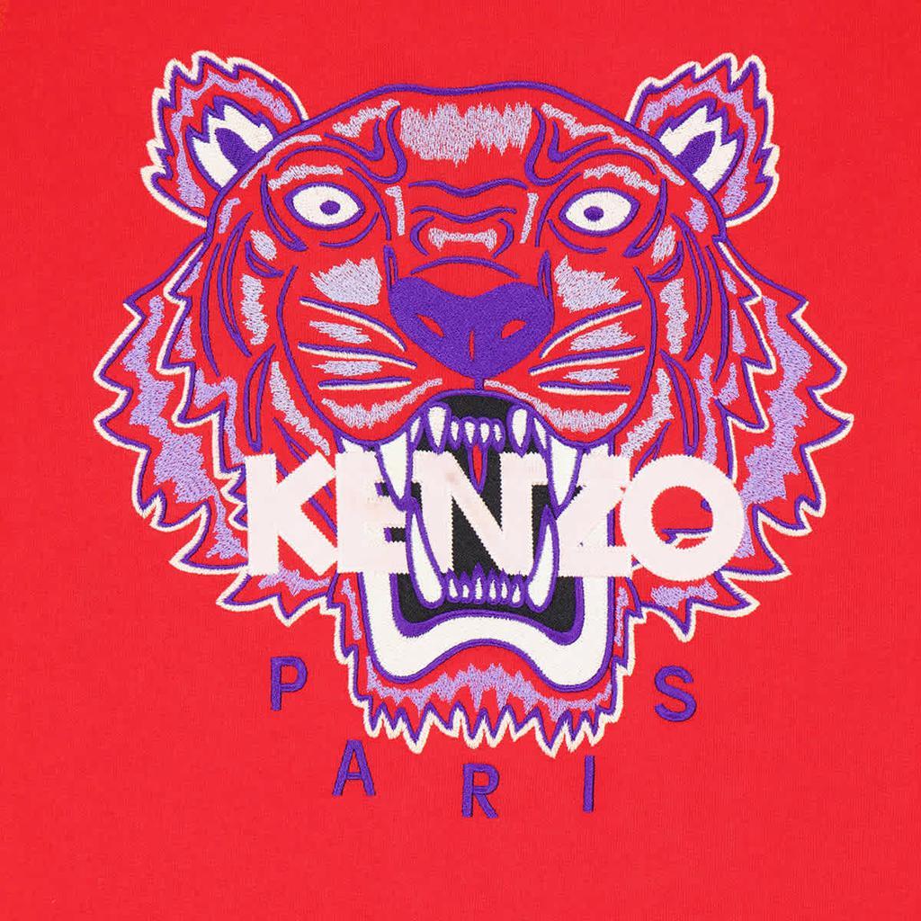 商品Kenzo|Kenzo Icon Sweatshirt With Tiger Embroidery In Red, Brand Size Medium,价格¥853,第5张图片详细描述