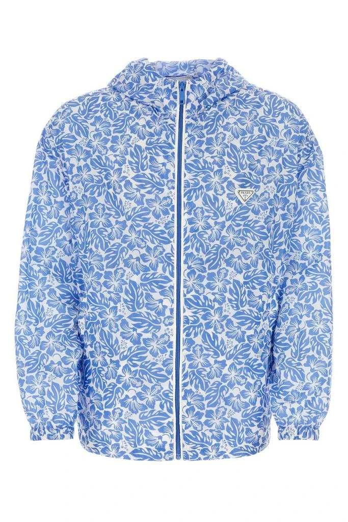 商品Prada|Prada Floral-Printed Zipped Hooded Jacket,价格¥13849,第1张图片